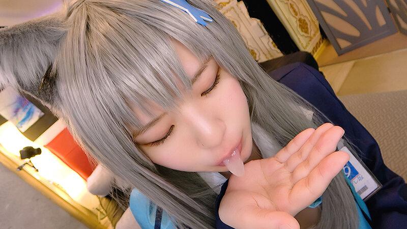コスプレ姿の小野寺かすみちゃん。口の中に射精。
