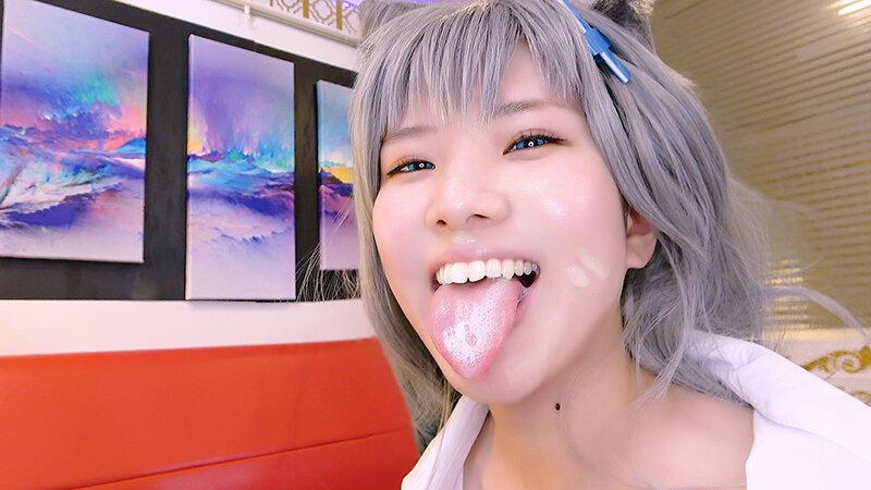 コスプレ姿の小野寺かすみちゃん。口の中に射精。