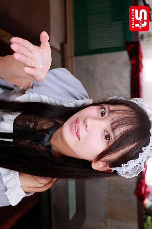 メイド服姿の渚あいりちゃん。口の中に射精。