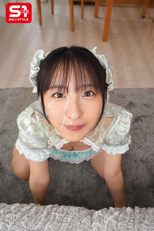 チャイナ服姿の新木希空ちゃん。かわいい顔に射精。