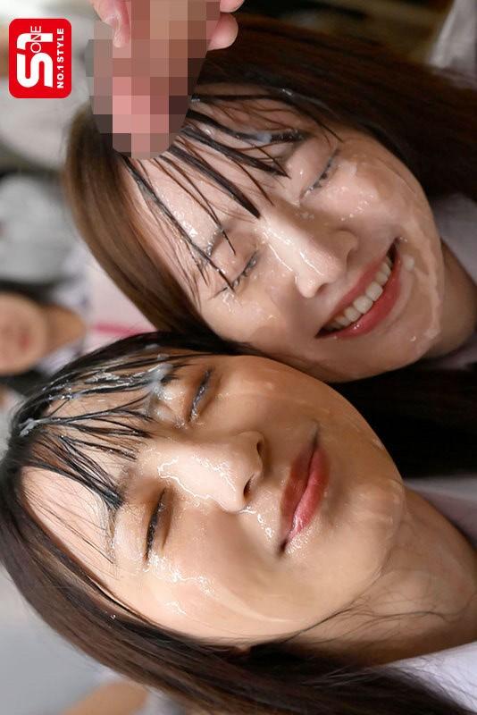 女子高生姿の白上咲花ちゃんと新木希空ちゃん。かわいい顔に射精。