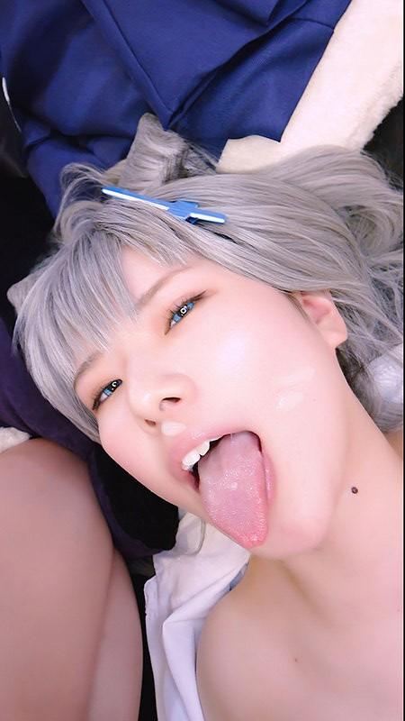 コスプレ姿の小野寺かすみちゃん。かわいい顔に射精。